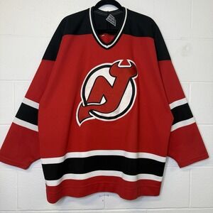 Vintage 90s New Jersey Devils Fight Strap Center Ice NHL Hockey Jersey Men's 52